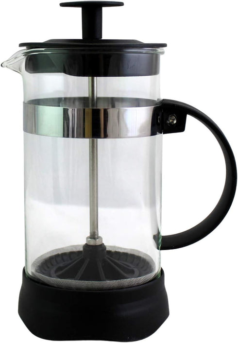 Dependable Industries Essentials 12 Ounce Glass French Press Coffee & Tea Brewer - Single Cup, 3 Cup Espresso, Compact
