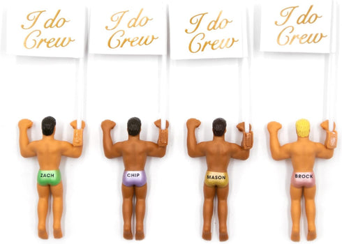 Drinking Buddies Bride Squad Bachelorette Drink Markers, Party Accessories for Girls Night, Hunky Wine Charmers