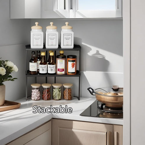 SHBaizoy Cabinet/Bathroom/Countertops/Utensils Stackable Metal Kitchen Corner Cabinet Organizer,Kitchen Corner Shelf