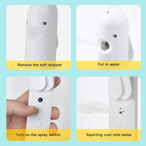 Mini Handheld Fan, USB Misting Fan, Rechargeable Portable Pocket Desk Fan for Office, Home, School, Camping (2 Speeds)