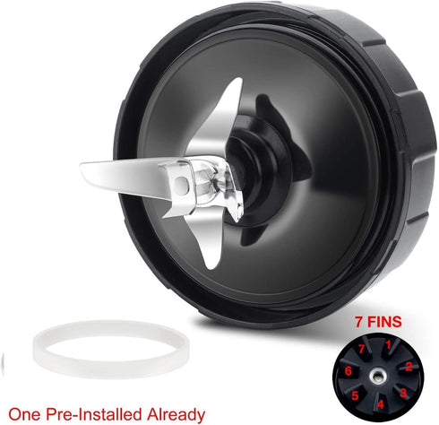 7 Fins Blade Replacement Parts for Ninja Blender, Compatible with Auto iQ Models, Includes Gaskets