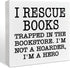 NKBINLILI I Rescue Books Library Bookshelf Wood Box Decor Accessories Sign, Bookish Wooden