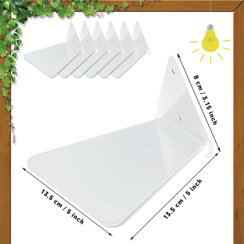 6 Jetec Pieces Invisible Floating Bookshelf for Wall Mount Iron Floating Book Shelves Multipurpose Hidden Hanging