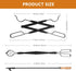 Heavy Duty 32” Long Fireplace Fire Pit Campfire Poker Stick and 26” Tongs Tool Set, Rust Resistant Camping Tools