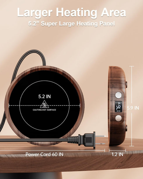 36W 130-176 2-12H SWEETFULL Mug Warmer - Upgraded Coffee Cup Warmer for Desk with Digital Display, Timer Auto Shut Off