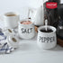 HAOTOP Salt and Pepper Bowls with Lid and Spoon - 12 oz Ceramic Cellar Set, Spice Box for Farmhouse Kitchen Decor