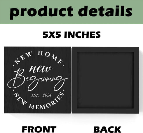 Great Housewarming Gifts, New Home Gift Ideas, Rustic Home Decor Accessories Wooden Box 5.1 x 5.1 Inches