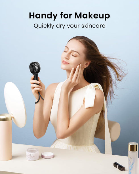 Gaiatop Mini Portable Fan, 3 Speed Handheld Fan, 2000mAh USB Rechargeable Small Fan for Makeup Travel