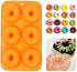 6-Cavity Silicone Cookie Molds Set of 2, Non-Stick Donut Mold Baking Tray for Cake Biscuit Bagels Muffins