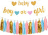 Baby Gender Reveal Decorations - Glitter Letters Banner with Hearts, Tissue Paper Tassels Garland Set