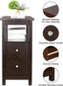 ZENY Narrow End Table Side Table with Drawer and Open Shelf Sofa Table for Living Room Bedroom, Small Table