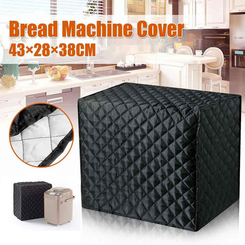 Bread Maker Cover, Cotton Quilted Dust Protector for Kitchen Toaster, Machine Washable (Black, 17"x11"x15")