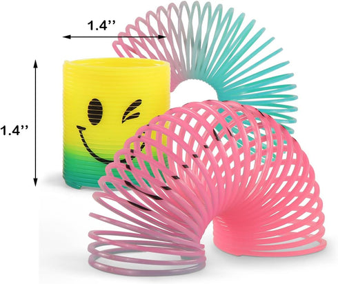 Fun-Here 30 Pack Spring Rainbow Magic Fidget Stress Coil Mini Springs Bulk Toys for Party Favor Carnival Prize Birthday