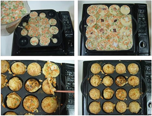 16-Holes Takoyaki Maker Pan Plate, Nonstick Aluminum for Stovetop, 7.7 x 7.7 inches
