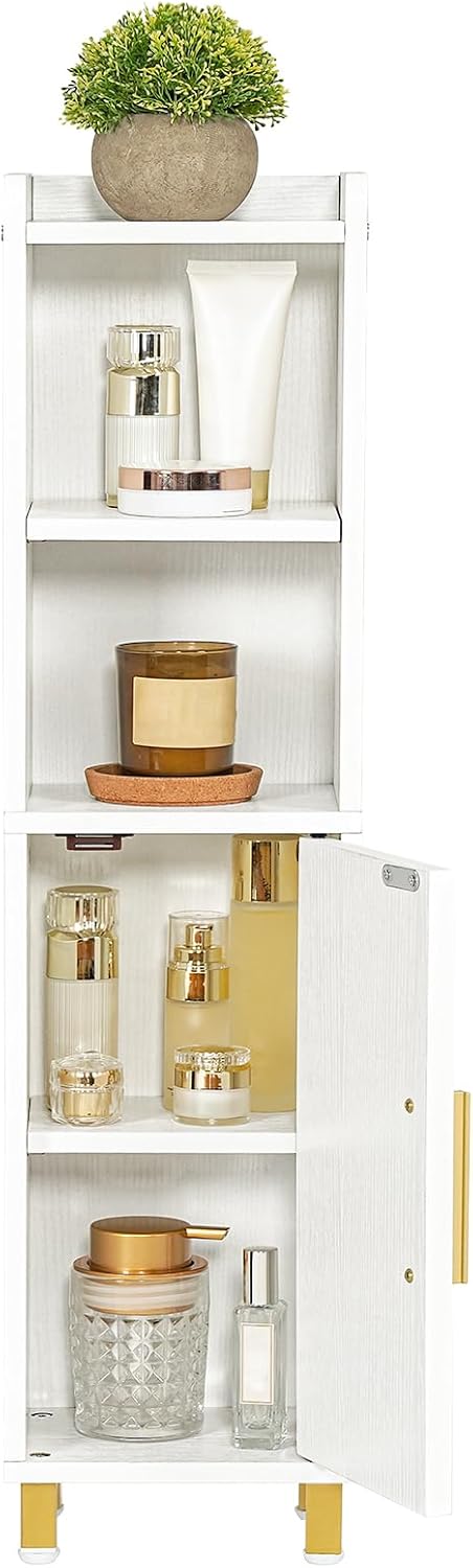 HOOBRO Small Bathroom Storage Cabinet, Narrow Corner Floor Cabinet with Door and
