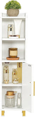 HOOBRO Small Bathroom Storage Cabinet, Narrow Corner Floor Cabinet with Door and