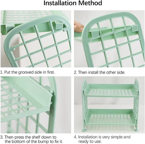 Desktop Rack Cosmetic Stationery Storage Holder - 2-Tier Multifunctional Plastic Shelf Makeup Organizer for Home (Light