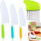 4 Pcs Kids Knife Set, Nylon Kitchen Knife with Crinkle Cutter, Plastic Toddler Chef Knife for Real Cooking
