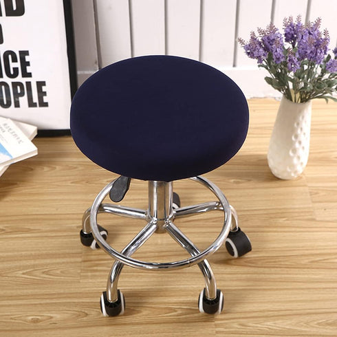 4 13-18 Inch ANWUCHEN Stool Covers - Soft Elastic Bar Stool Seat Covers for Round Wooden/Metal Chairs (Blue)