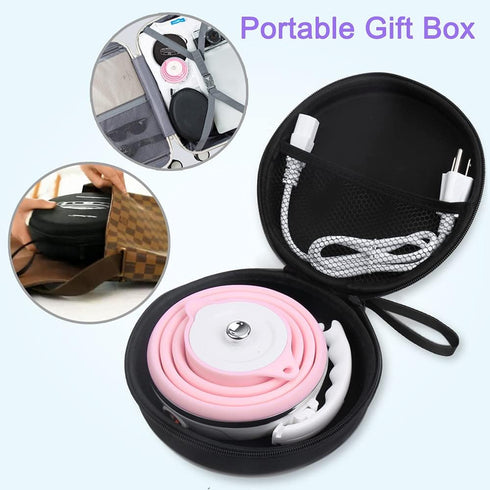 Upgrade Travel Kettle, ShineMe Food Grade Silicone Dual Voltage 110-220V Ultrathin Portable Electric Water Kettle with