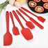 Silicone Spatula Set 6 Piece Kitchen Utensils for Cooking Baking and Mixing Heat Resistant Non Stick Rubber Spatula with 480 Degrees Fahrenheit Heat Resistant (Red) by Moonlit Pond