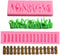 (Set of 2) Green Grass and Garden Picket Fence Silicone Fondant Mold - Chocolate Candy Gumpaste Tool
