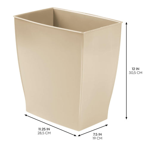 iDesign Small Bathroom Trash Can, Brown, Ideal for Office or Primary and Guest Bathroom, Made in USA