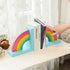 Pack 2 NIKKY HOME Wooden Rainbow Book Ends Non-Skid Cute Bookends Book Stoppers for Girls Home Children's Room
