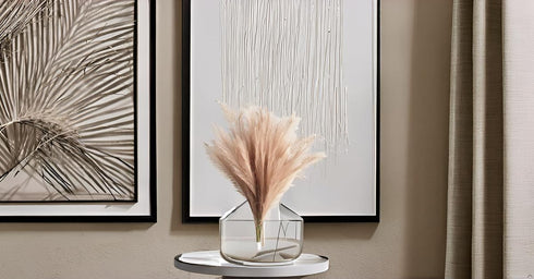 UiiziC Faux Pampas Grass Dried Fluffy 6pcs, 35" Ascendant Grass for Wedding Bouquets, Home Decor (Brown)