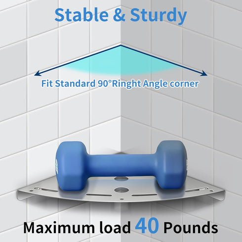 Generic 2 Pack 304 6 40 lbs Corner Shower Shelves, Stainless Steel Corner Shelf Bathroom with Hooks Heavy Duty, Durable