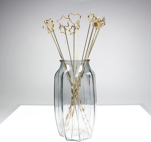 Tinsow 30 Pcs Metal Floral Place Card Holder, 13.4 Inch Heart Shape Flower Picks Clip for Floral Arrangement, Golden