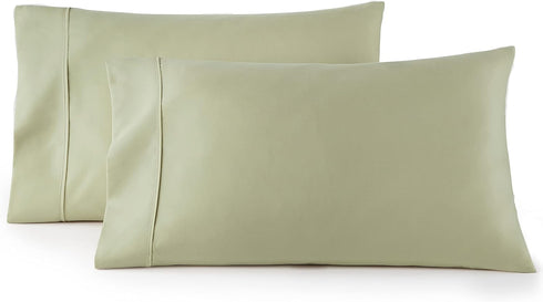 HC Collection Pillow Cases Standard/Queen Size Set of 2 - Microfiber, Extra Soft, Sage