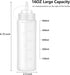 12 pack 16 Oz Bekith Wide Mouth Plastic Squeeze Condiment Bottles with Twist On Cap Lids and Discrete Measurements