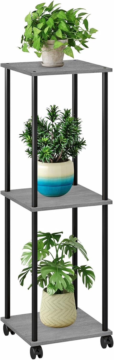 HAYOFAMY 3 Tier Tall Plant Stand Indoor with Wheels, Movable Plant Shelf