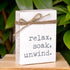 Mini Jute Rope Block Sign (Relax) - 4 Inches High Home Decor