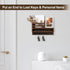 Key and Mail Holder Wall Mount, Key Hanger with Long Storage Box and 5 Hooks for Home Decor Organizer