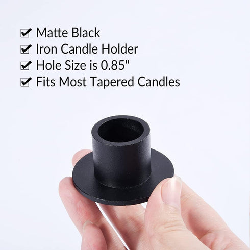 2PCS Matte Iron Black Taper Candle Holders - Centerpieces for Home Decoration, Wedding, Anniversary, Party Gifts