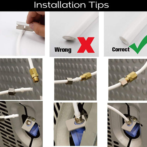 Frizzlife IMC-1 Ice Maker Fridge Water Line Installation Kit for 1/4” & 3/8” Connect Water Filtration System