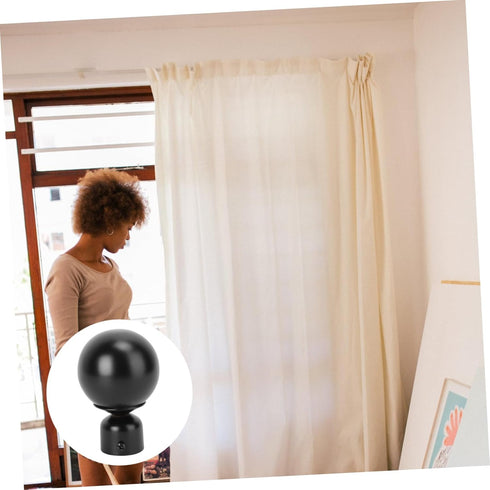 Artibetter 2pcs Roman Pole Decorative Head Curtain Pole Finials, Iron Drapery Rod Ends for Curtain Rail