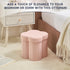 12" Inch Ornavo Home Pink Boucle Storage Ottoman Cube Flower-Shaped Footstool with Hidden Storage, Faux Teddy Fur Foot