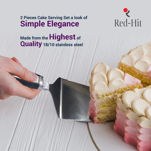 Cake Cutting Set for Wedding - Knife and Server Set, Stainless Steel Cake Cutter and Pie Spatula