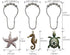 Molika 12PCS Rustproof Metal Shower Curtain Hooks Rings, Starfish Seahorse Turtle Decorative Bathroom Accessories