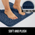 Gorilla Grip Plush Absorbent Shaggy Chenille Bath Rug Mat - Machine Washable, Navy, 22.5x19.5