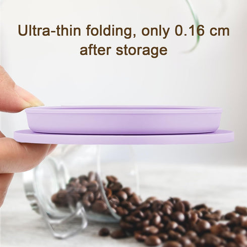 Collapsible Paperless Pour Over Coffee Maker, Reusable Silicone Dripper with Stainless Steel Mesh Filter