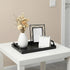 2 Pack Peohud Black Metal Serving Tray, Decorative Coffee Table Tray with Handles, Vanity Platter Breakfast Tray