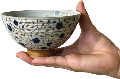 Traditional Japanese Ceramics Rice Bowl Chawan Pottery, Dishwasher Microwave Safe, Made in Japan (Kohiki Kozakura,