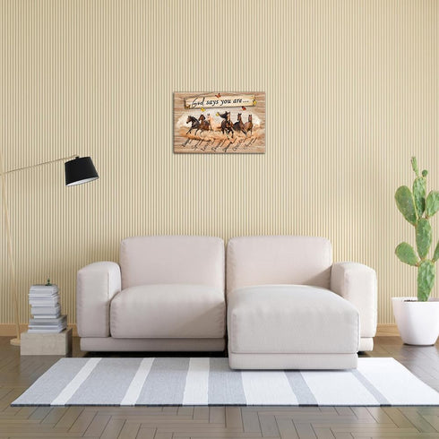 Strofupp Inspirational Horse Wall Art, God Says You Are Bible Quote Decor, 12x18 inches