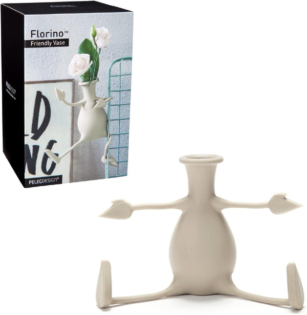 Florino Friendly Flower Vase - Modern Home Décor for Flowers, Unique Gifts by Peleg Design (Stone)