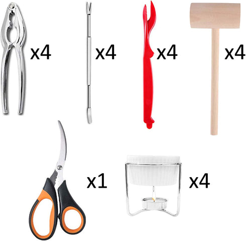 21 Set 4 4 4 4 4 1 Artcome Pcs Seafood Tools includes Crab Forks, Lobster Crab Crackers, Lobster Shellers, Butter