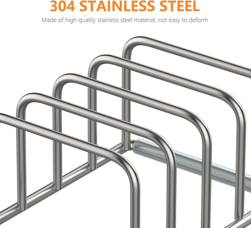 Cutting Board Holder Stand, 304 Stainless Steel Cutting Board Storage Rack, Organizer with 1.0 Inch Width Slots